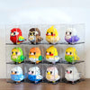 A display of colorful parrot micro building blocks in various shades and colors arranged in a grid.