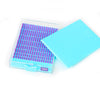 A bright blue diamond painting storage tray with a clear lid and a separate blue lid is shown on a white background.