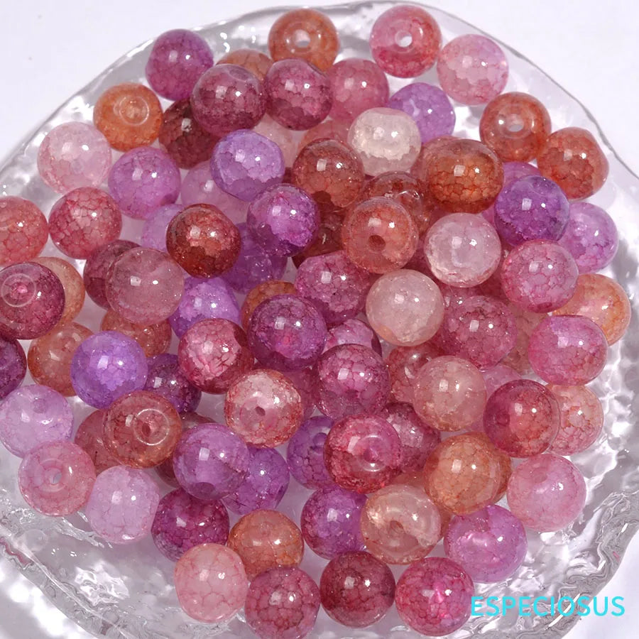 Gradient Glass Cracked Beads for Jewelry Making