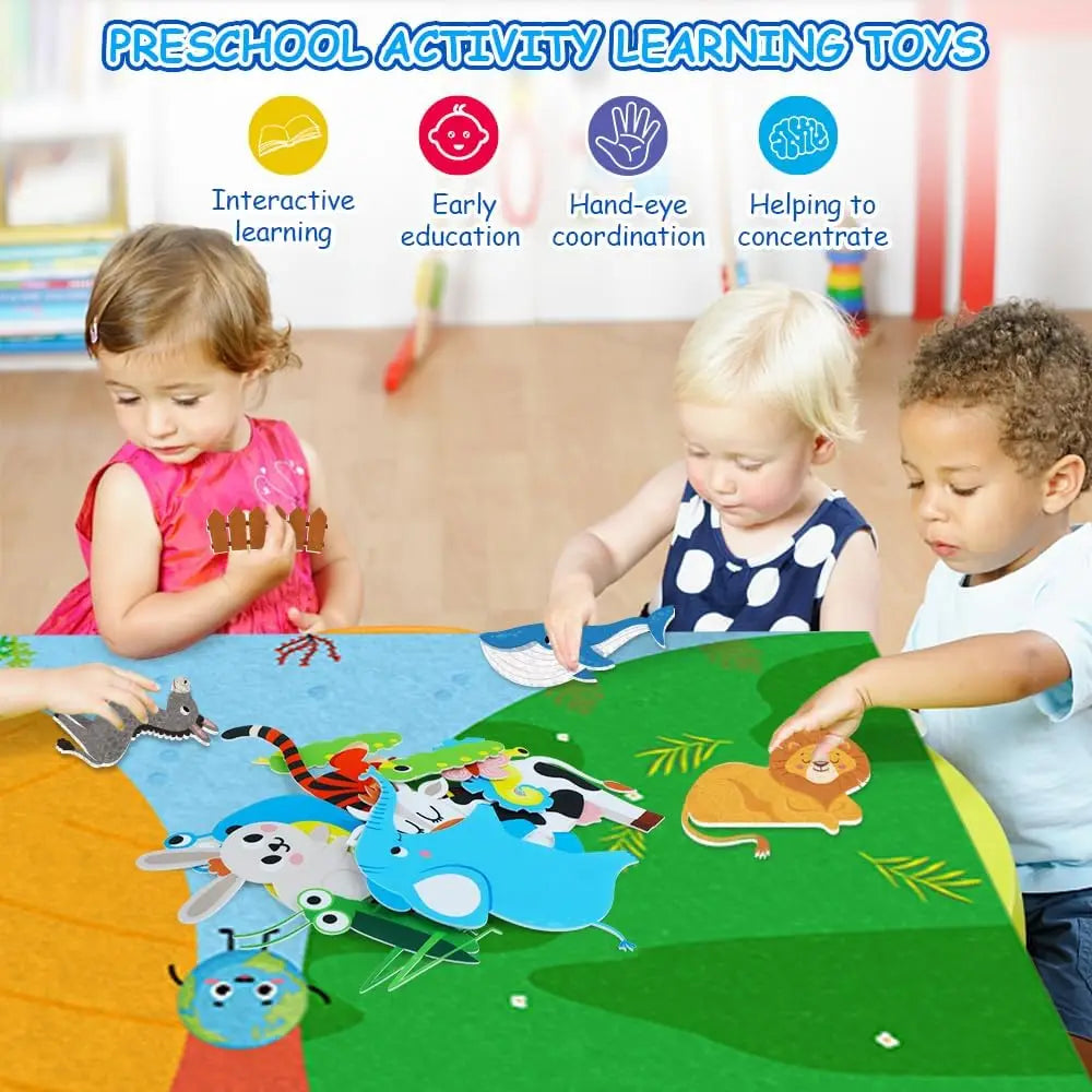 Zoo Animals Felt Board Storytelling Set for Kids
