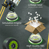A set of components for a 1:8 scale formula racing car, including linkage gears, a simulation engine, and high-quality ABS pa