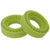 Two green silicone rubber tire inserts for RC crawlers