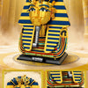 Egyptian Pharaoh Golden Mask Building Blocks Set featuring a golden mask with blue and yellow striped headwear
