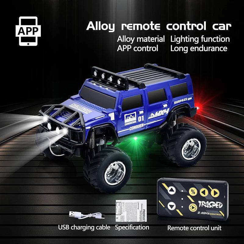 Mini 1:64 Scale Remote Control Off-Road Truck - Dual-Mode with Cruise Control