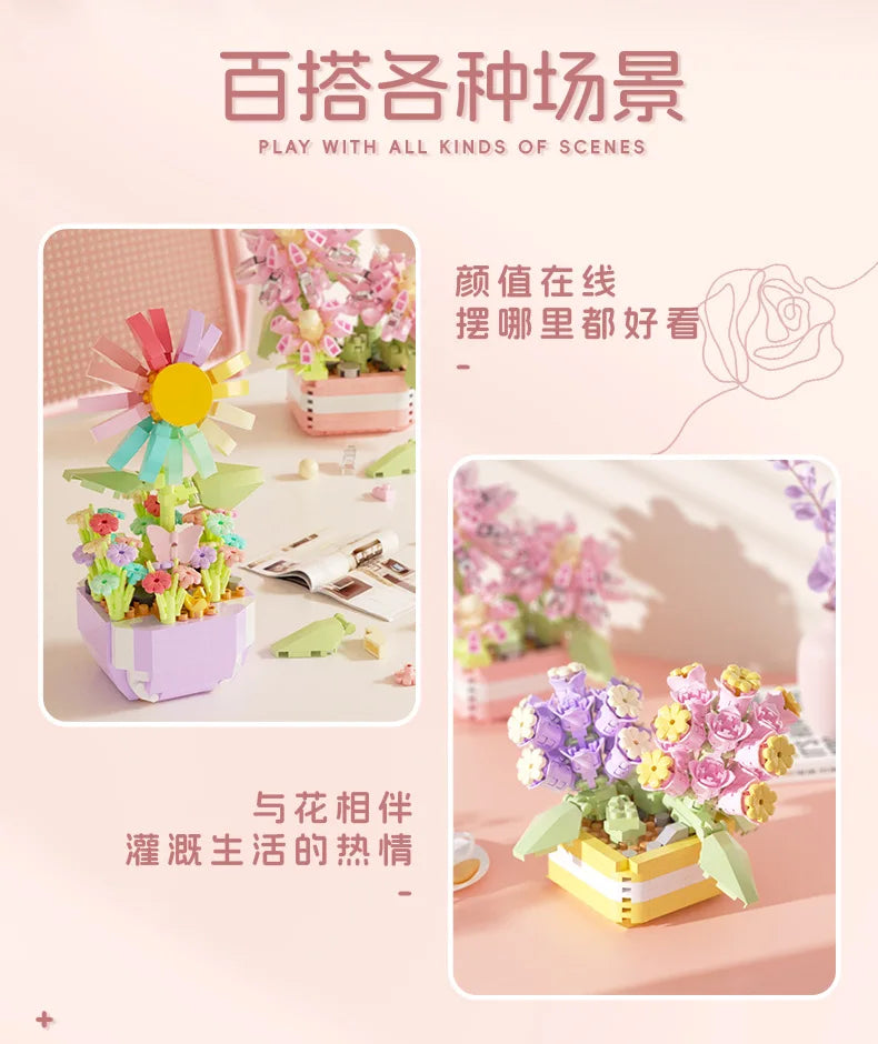 Everlasting Flower Bonsai Building Blocks Set