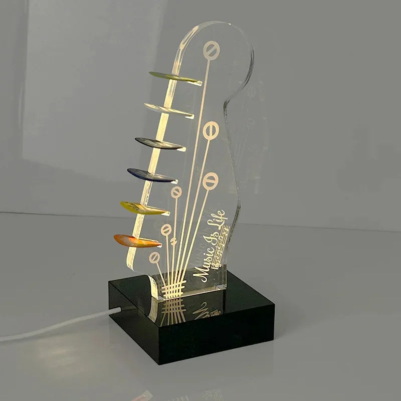 Illuminated Acrylic Guitar Pick Display Stand