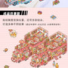 A set of whimsical cartoon penguin and dog RV scene stickers showing various colorful scenes and layouts.