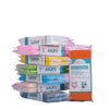 A collection of various colored polymer clay modeling kits in plastic packaging.