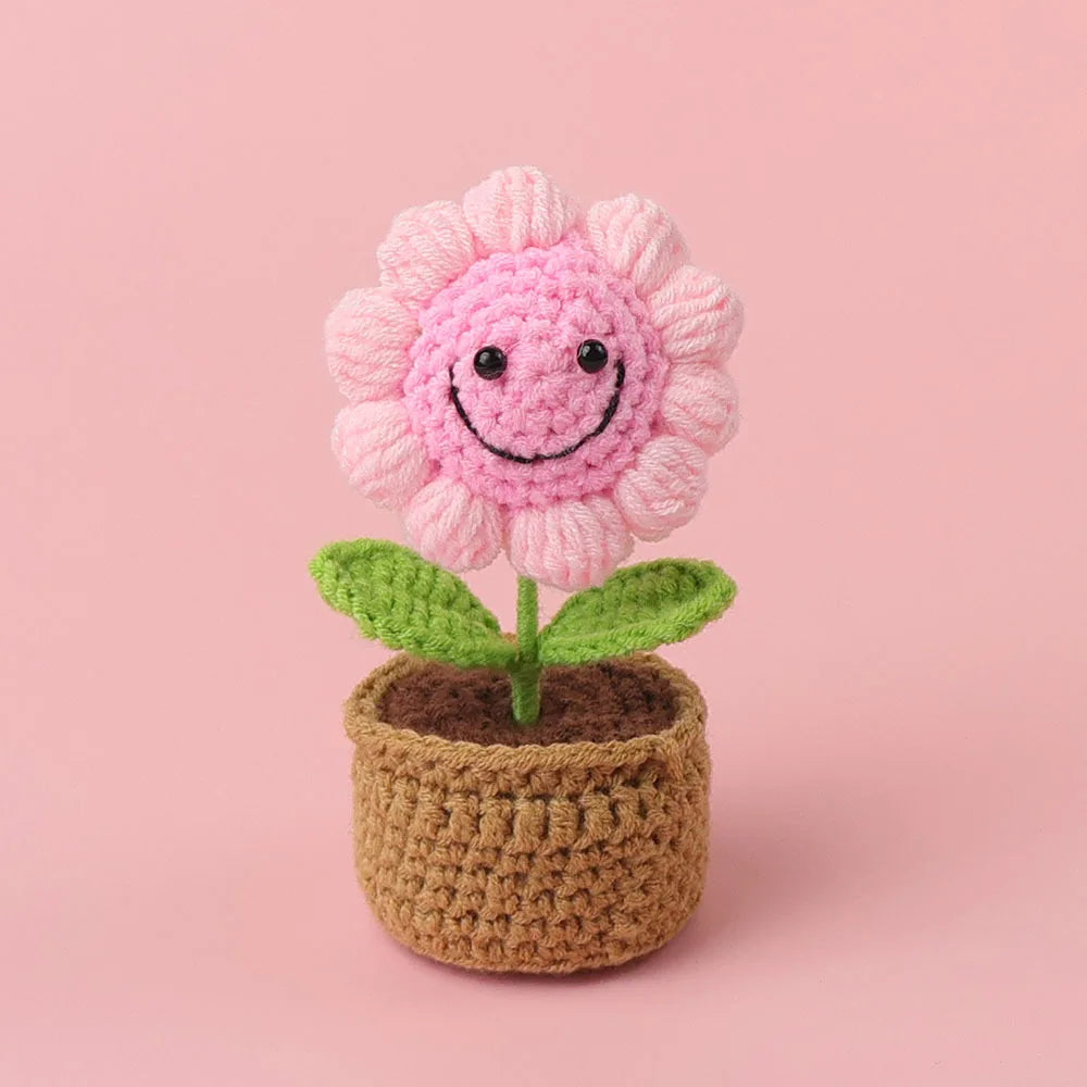 Handmade Crochet Sunflower in Pot