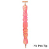 A pink diamond painting pen with an interchangeable resin tip is shown vertically.
