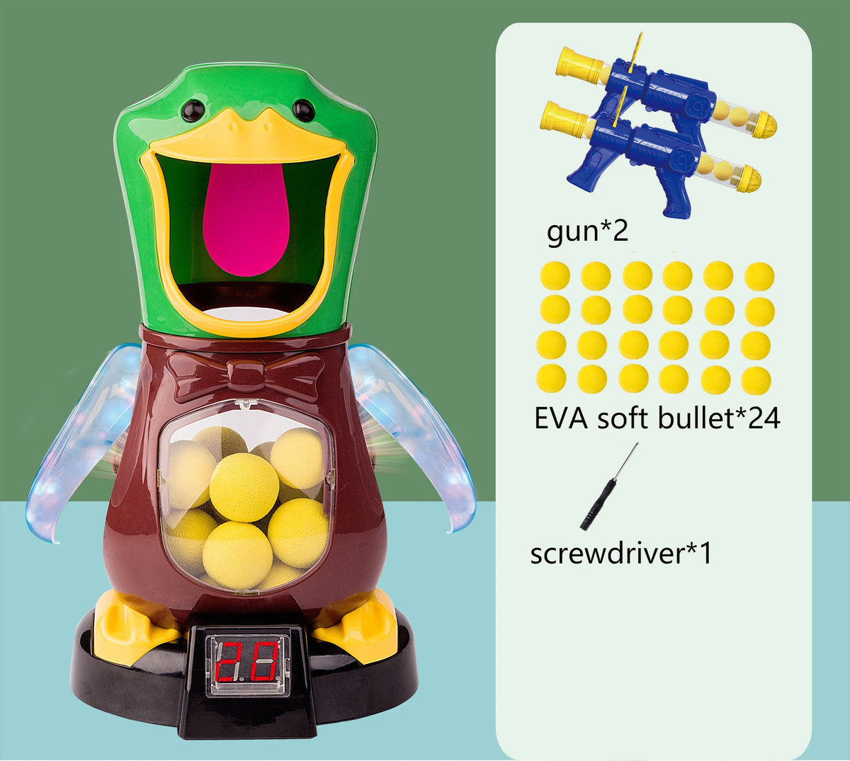 Air-Powered Duck Shooting Game with Electronic Scoreboard