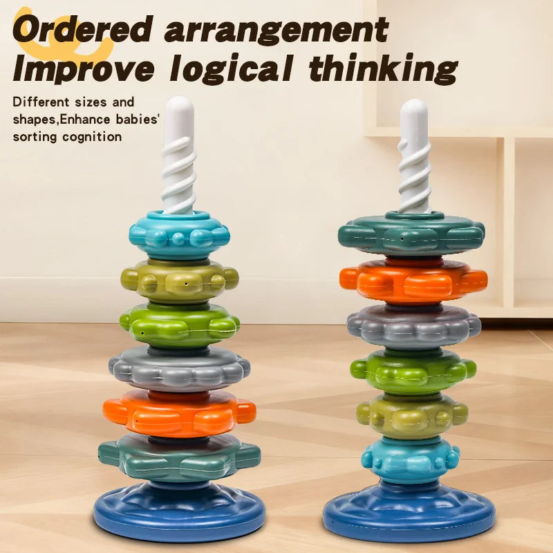 Rainbow Twist & Stack Nesting Rings Toy for Toddlers