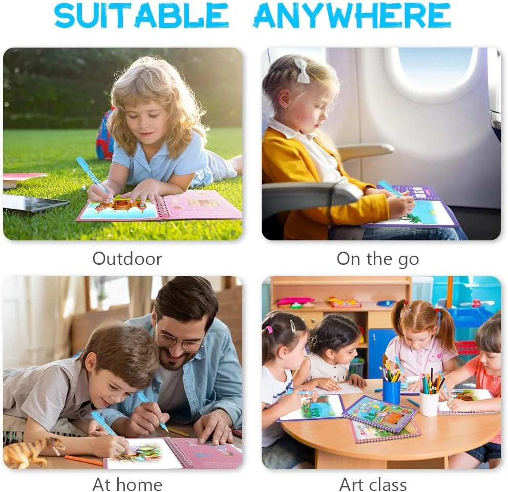 Reusable Water Drawing Book with Refillable Pen