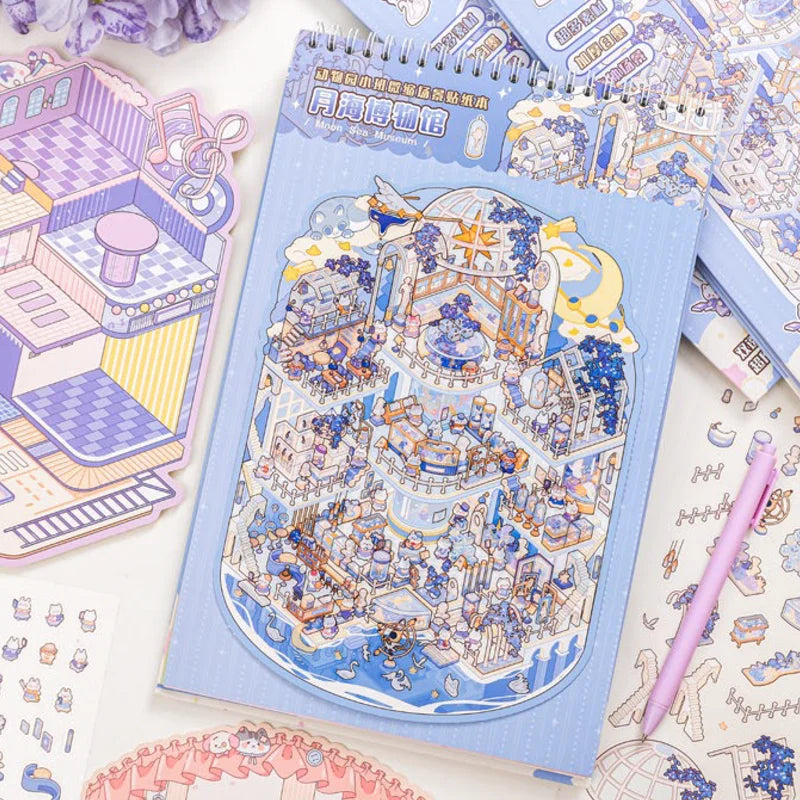 3D Miniature Scene Sticker Book for Kids