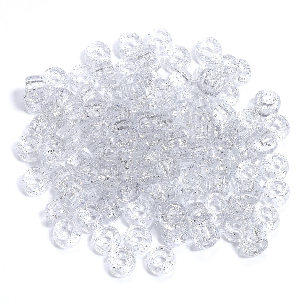 A pile of 200 colorful pony beads for DIY jewelry making
