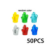 A set of 50 random colored building blocks in yellow, green, blue, and red.