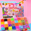 A box of 40 grids rainbow rubber bands for DIY hand knitting and bracelet making kit