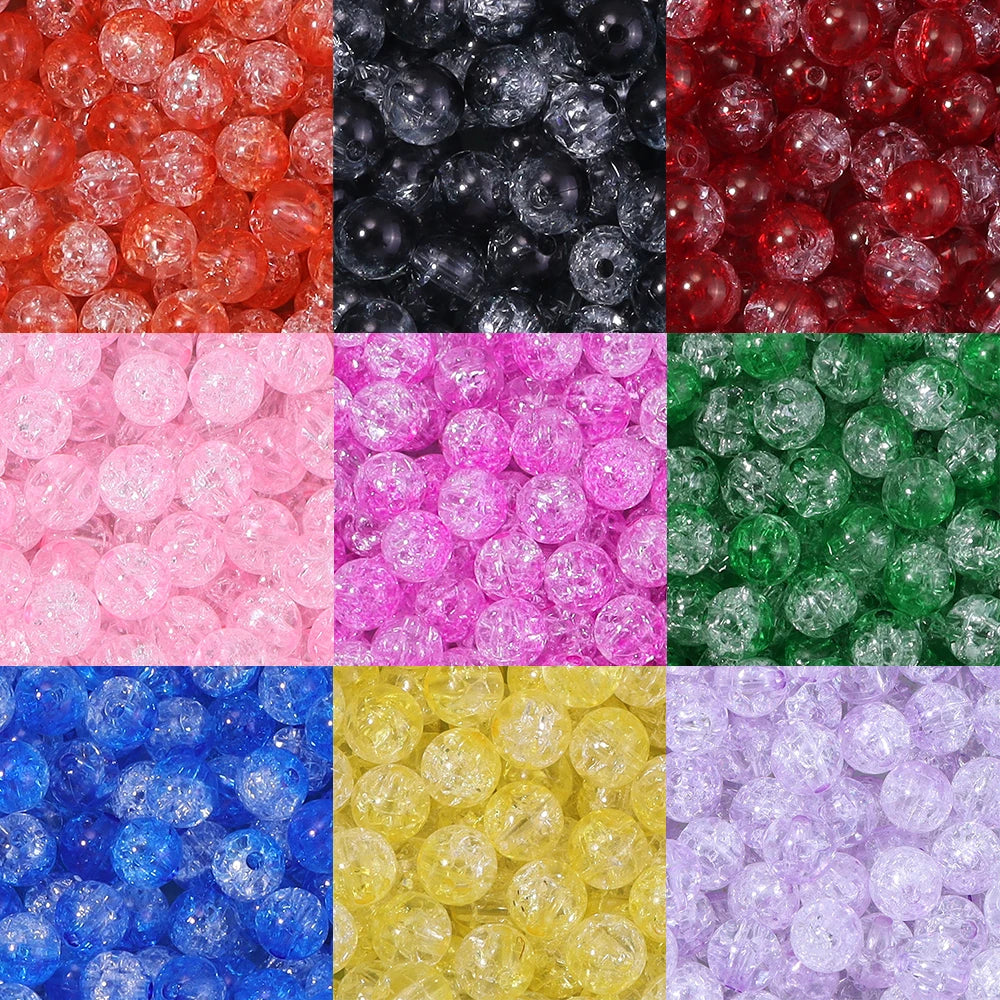 Colorful Cracked Acrylic Beads for Jewelry Making