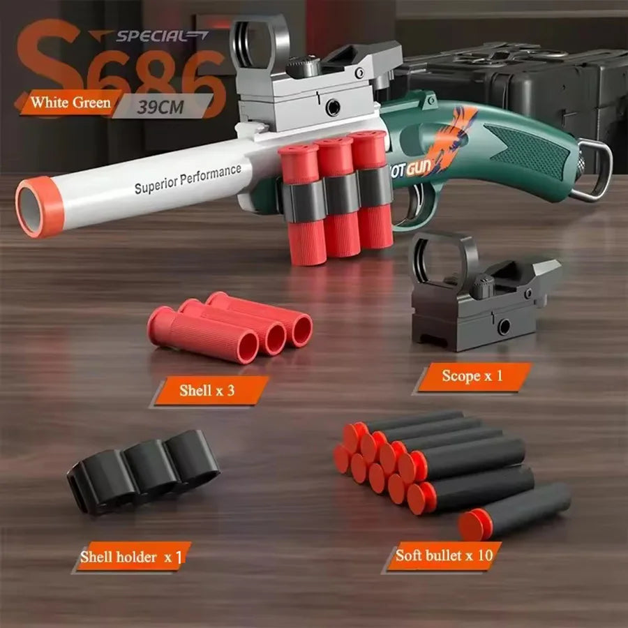 Mini Shell-Ejecting Toy Rifle with Soft Bullets