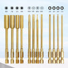 A set of precision hex screwdrivers in various sizes and tips for RC vehicles, shown with a scale.