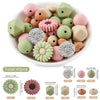 Silicone Focal Beads Set with Flower & Leaf Shapes for Jewelry Making