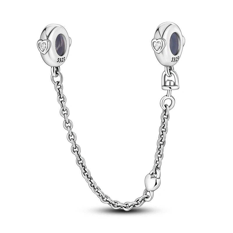 A silver chain necklace featuring multiple charm beads for DIY bracelet making