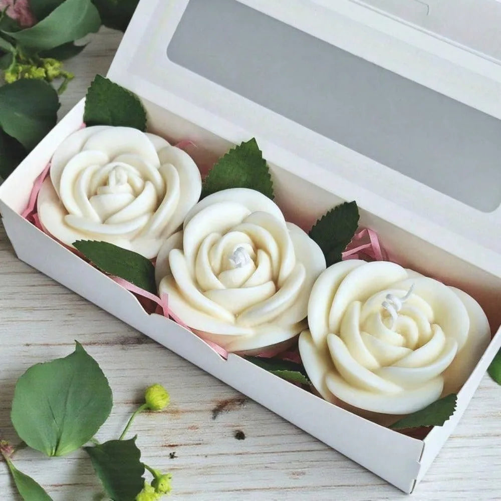 Rose Flower Silicone Mold Set for Candles, Soap, and Resin Crafts