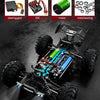Professional-grade chassis components including steering gear, ESC, motor, metal bearing, shock absorber, and differential fo