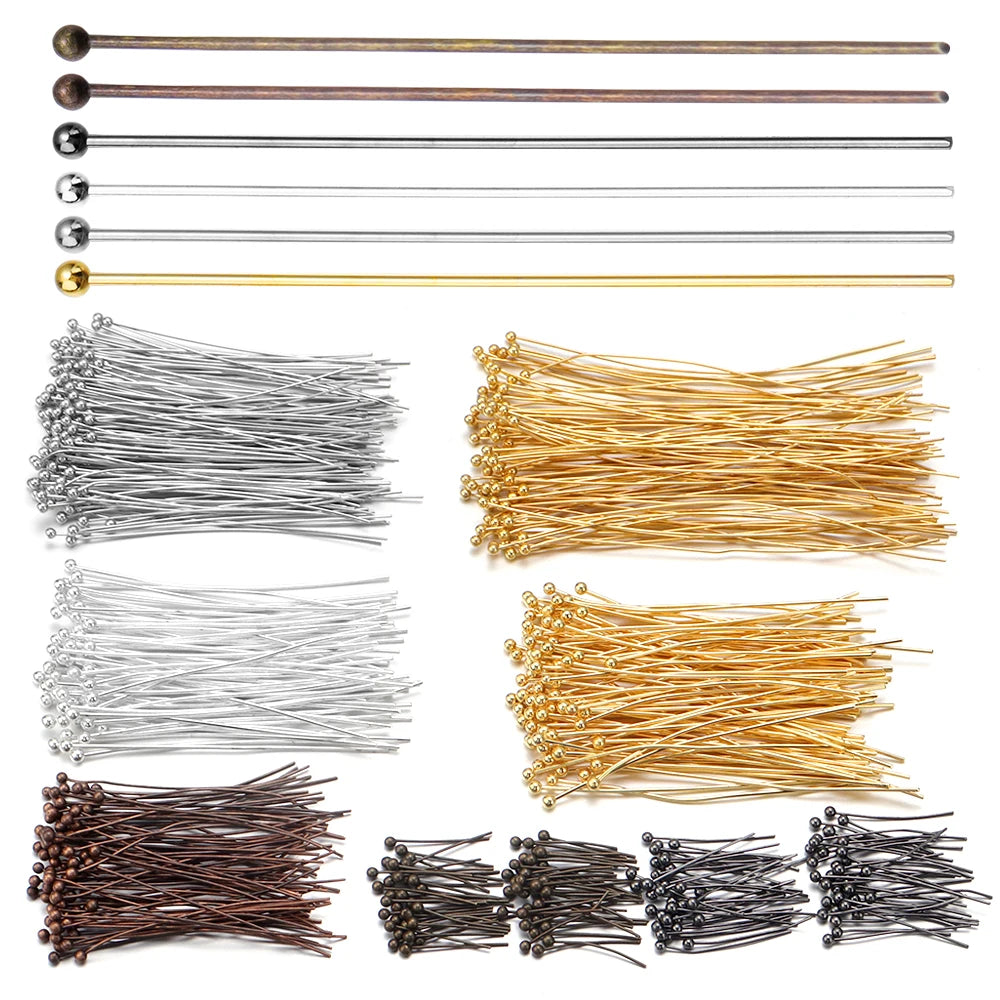 Gold Plated Ball Head Pins for Jewelry Making