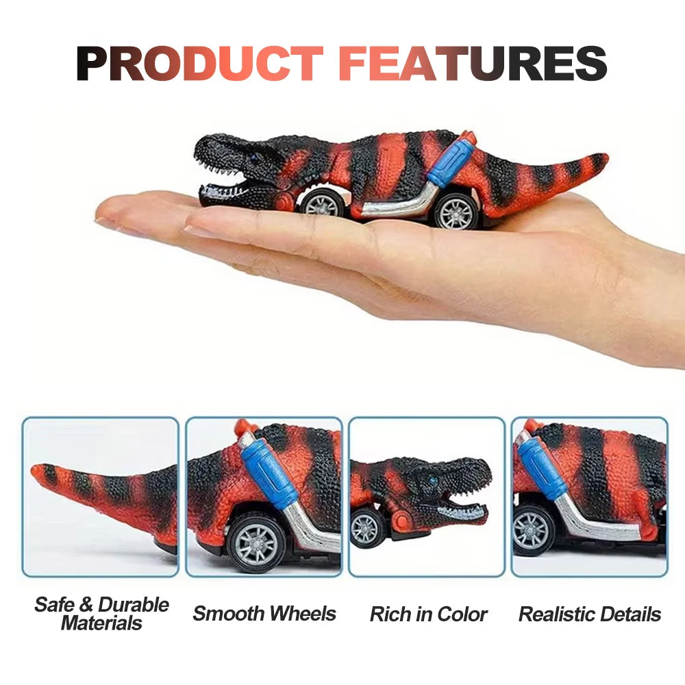 Dinosaur Pull-Back Toy Car Set for Kids