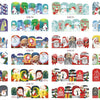 A collection of Christmas themed nail art stickers featuring festive designs for manicures.