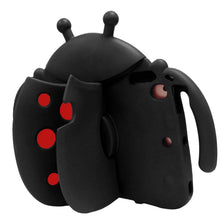A black playful cartoon EVA shockproof case designed for an iPad.