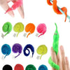 A set of colorful magic worms on a string, including pink, orange, green, purple, and red varieties.