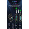 A set of 2.4GHz wireless audio transmission components including a transmitter and receiver with various features listed.