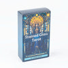 A box for a Stained Glass Tarot card deck featuring an ornate design with a central figure and glowing elements.