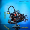 A detailed mechanical lantern fish model kit featuring intricate gears and metal components.