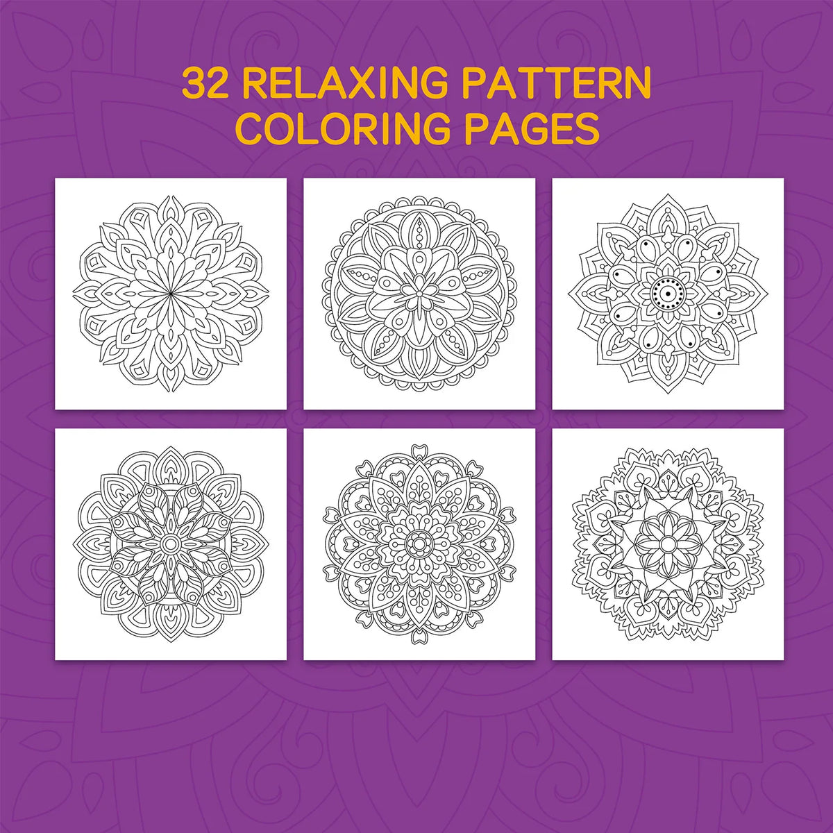 Adult Mandala Coloring Book – 32 Stress-Relief Designs
