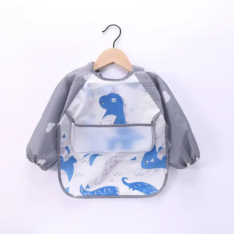 Waterproof Long Sleeve Baby Bib with Full Sleeve Protection