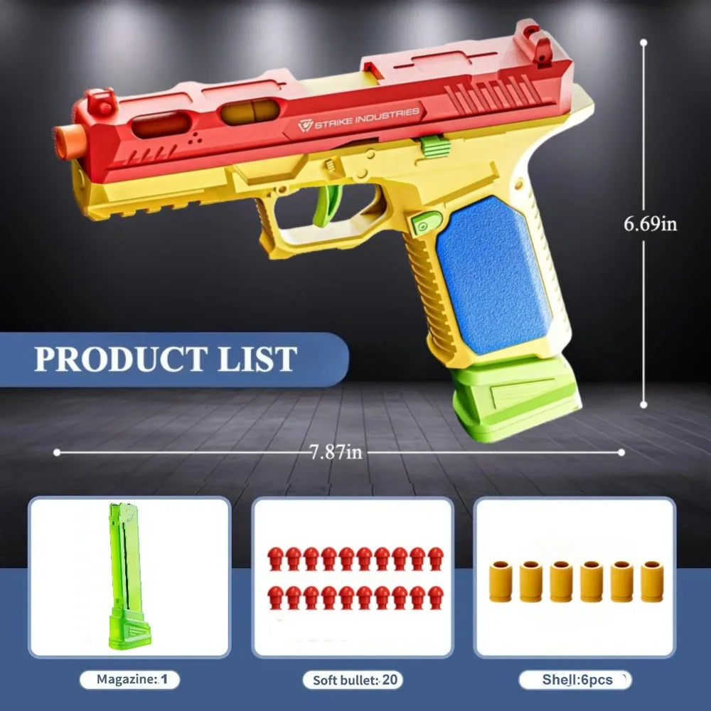 Realistic Building Block Toy Pistol with Shell-Ejecting Action