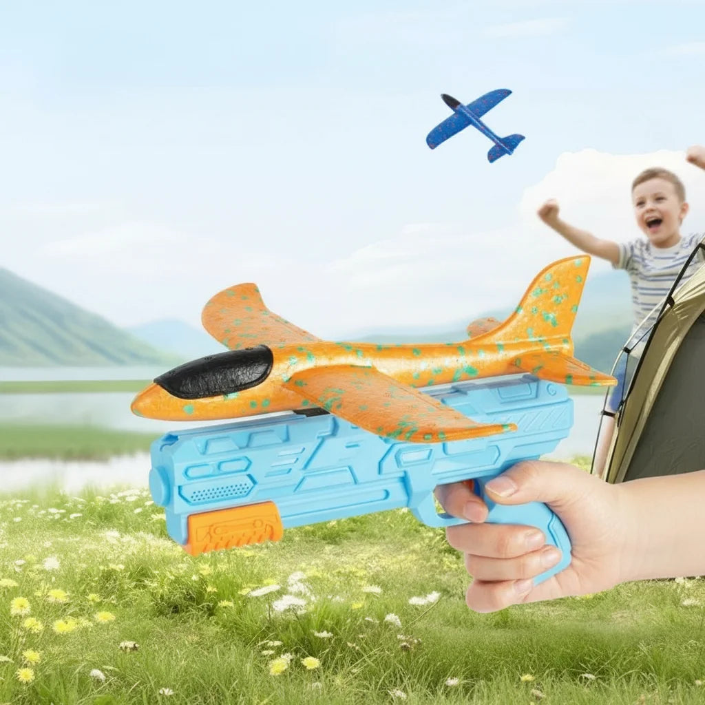 Foam Glider Plane Launcher Toy for Outdoor Play