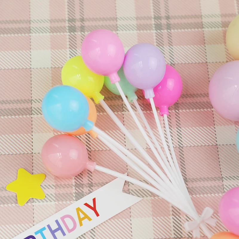 Colorful Plastic Cake Toppers for Birthday Parties & Desserts