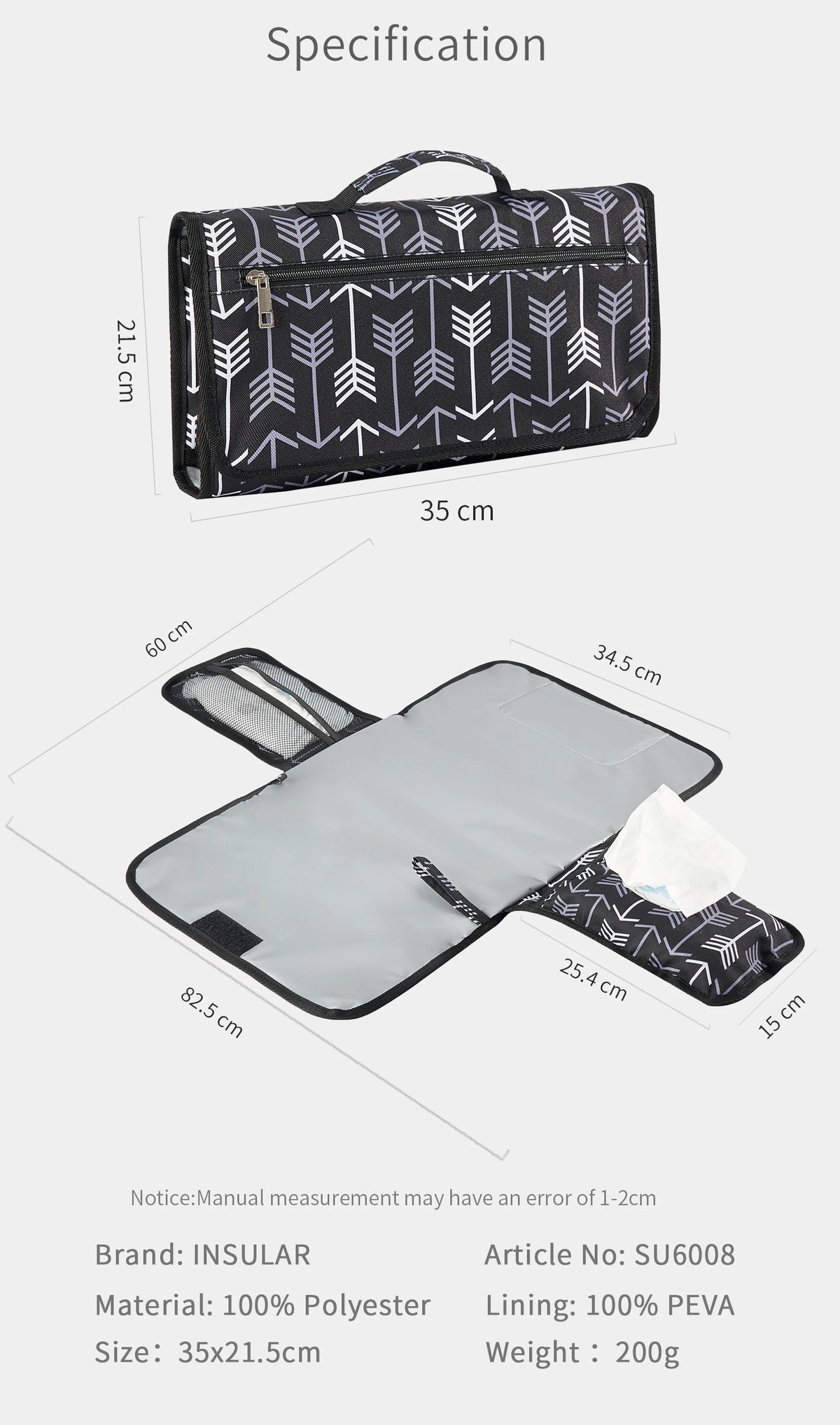Foldable Waterproof Baby Changing Pad with Travel-Friendly Design