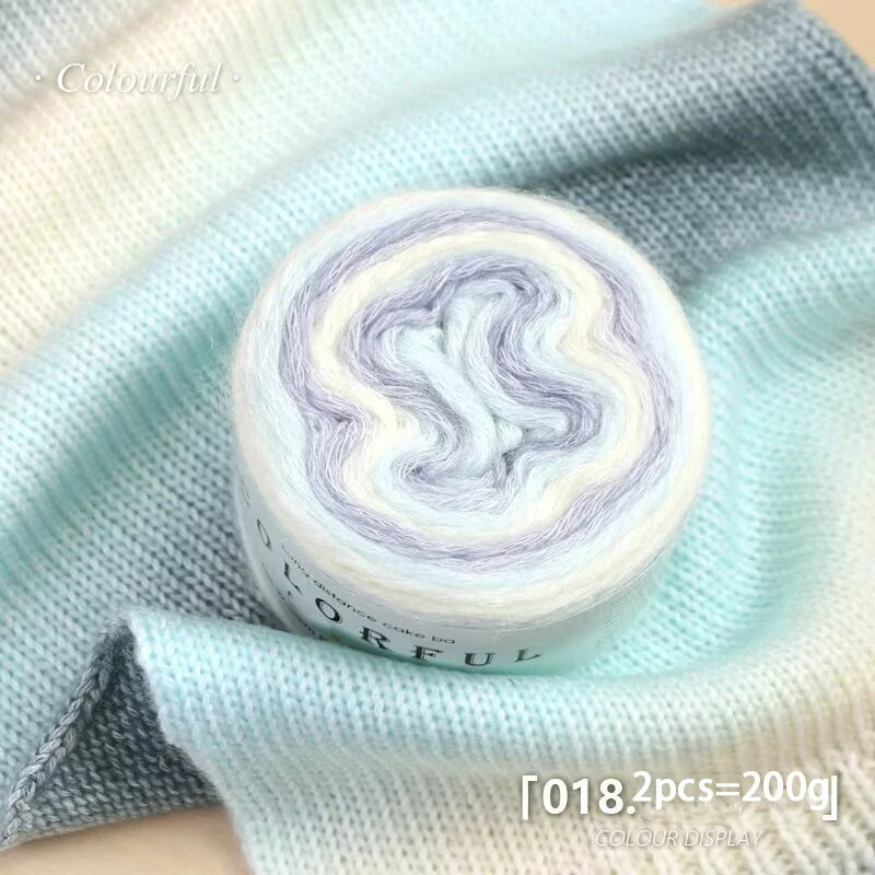 Gradient Cake Yarn – 200g Soft Wool Blend for Knitting & Crochet