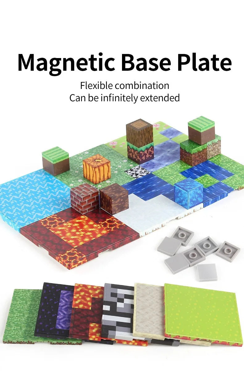 Magnetic Building Block Base Plates for Creative Play