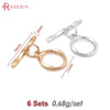 Six sets of 18K gold round O-toggle clasps for bracelets and jewelry making