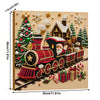 A diamond painting kit featuring a festive Christmas train scene decorated with pearls and sparkling elements.