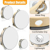 Product details showing a wooden tambourine with metal rings, a comfortable grip, and lightweight features.