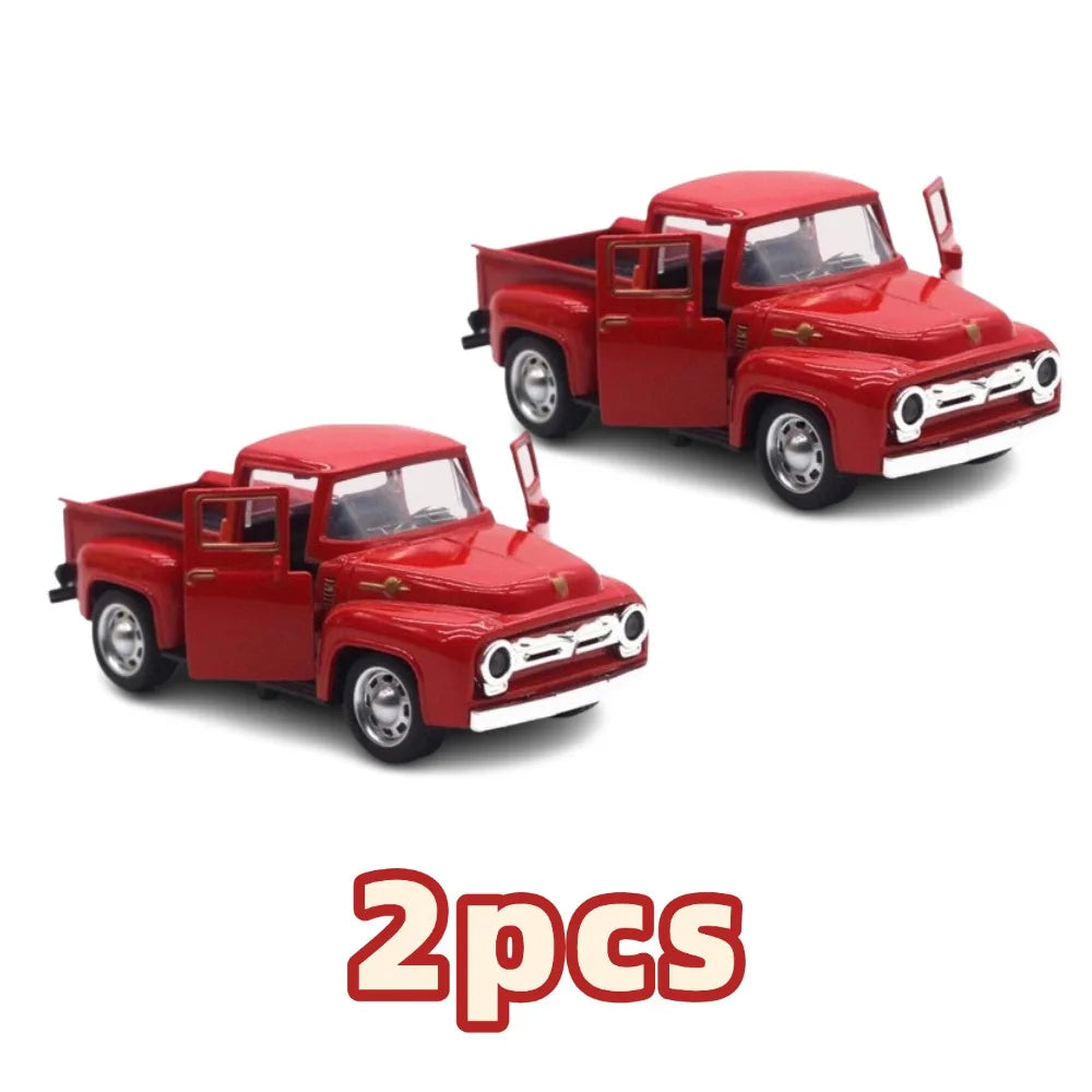 Vintage Red Die-Cast Metal Truck – Pull-Back Miniature Collectible