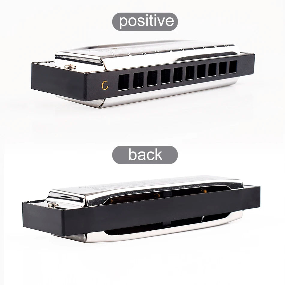 10-Hole Diatonic Blues Harmonica in C with Protective Case