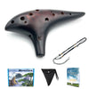 12-Hole Ceramic Ocarina in Alto C with Songbook and Carry Bag